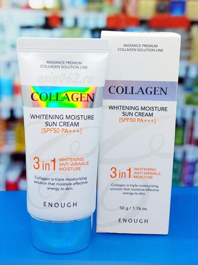 Солнцезащитный крем с коллагеном 3 в 1 SPF50 PA+++ | 50 мл | Enough | Корея